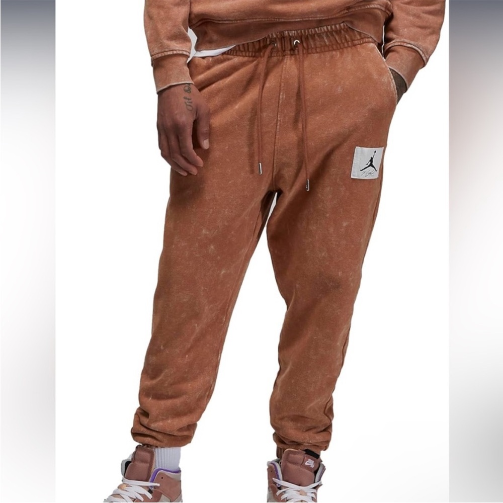 Air Jordan Fligth Essentials Brown Washed Jogger Sweatpants Men's Size L